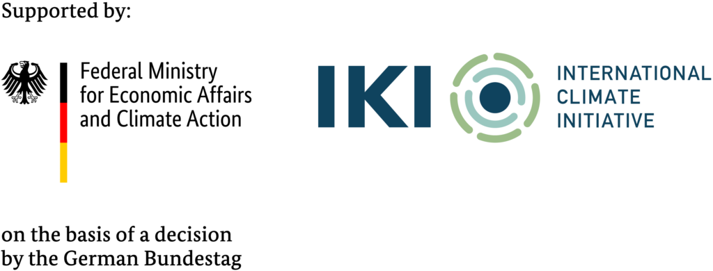 Supported by: Federal Ministry for Economic Affairs and Climate Action on the basis of a decision by the German Bundestag logo. International Climate Initiative (IKI) logo.